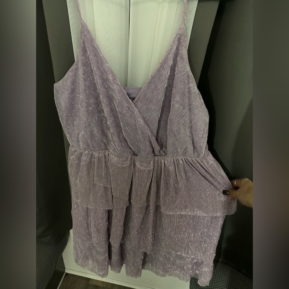 BCBG Generations Metallic Lavender Party Dress 14